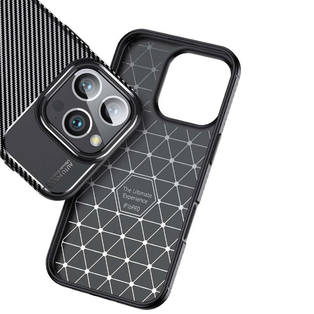Чохол Ultimate Experience Carbon для IPhone 16 Pro чорний-1